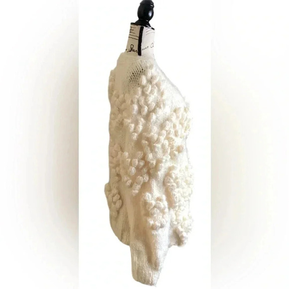 Handmade chunky heart knit Cropped cardigan soft ribbed collar and hem Size L/XL - Picture 5 of 7